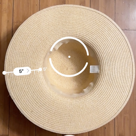 Wide Brim Cream Hat - Picture 5 of 6